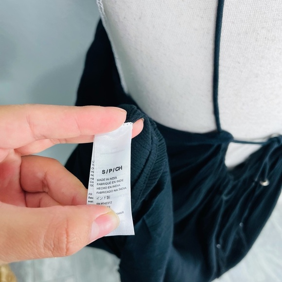 AMUSE SOCIETY Black Embellished Halter Top Loos Fit Open Back Summer Beach Dress - Picture 6 of 6